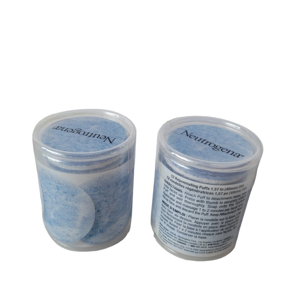 Neutrogena 12 Rejuvenating Puffs 1.57 in Puffs Refills Only Lot of 2 Containers - Picture 1 of 6
